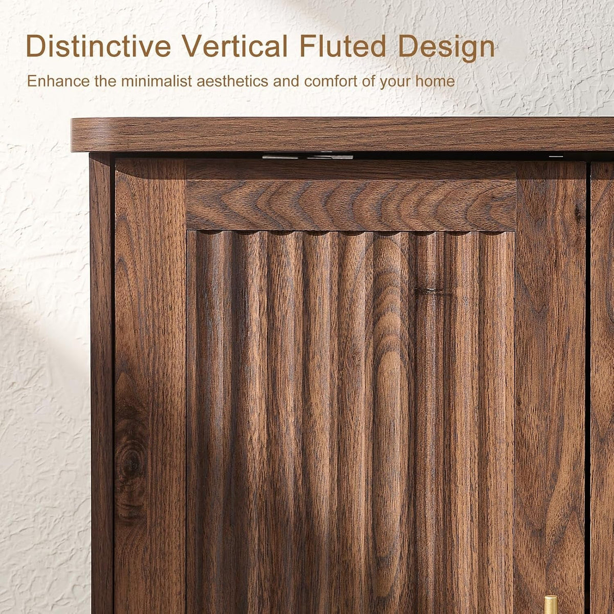 Walnut Sideboard Buffet Cabinet Adjustable Shelves