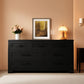 Seven Drawer Dresser For Bedroom Black Finish Storage