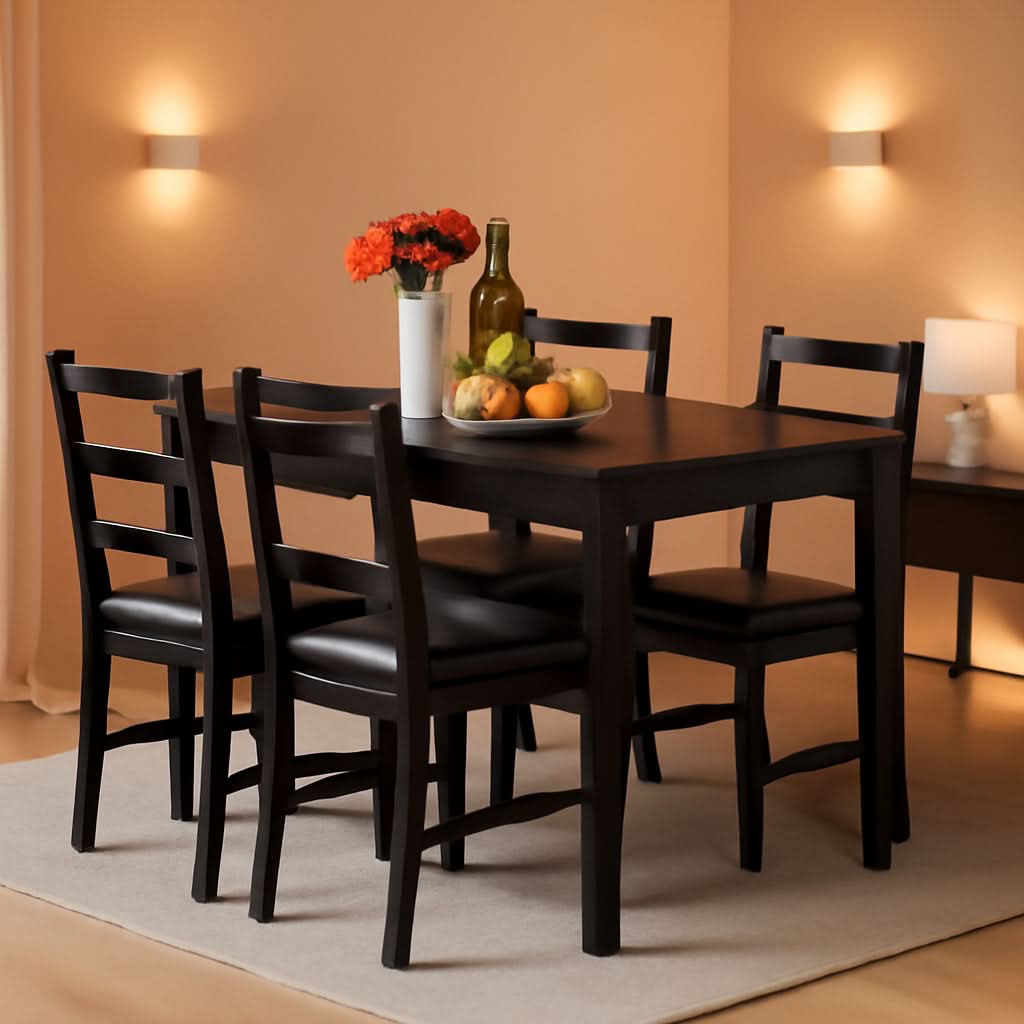 Brown Premium Luxurious Solid Wood Dining Table For Four-0