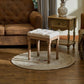 Beige Ottoman Stool 18.5 Inches Elegant Contemporary
