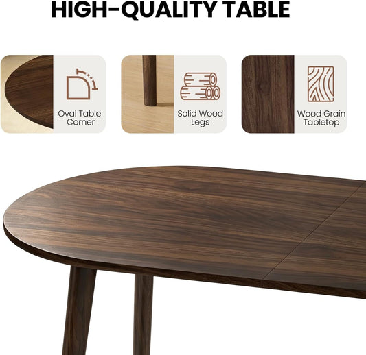63 Inches Oval Dining Tables Contemporary Espresso