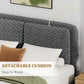 Queen Size Grey Corduroy Upholstered Bed Framework