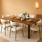 Retro Brown Rectangular Dining Table Sturdy Construction