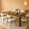 Retro Brown Rectangular Dining Table Sturdy Construction