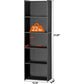 5 Tier Wood Bookcase Freestanding Black Home Office