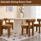 Velvet Upholstered Armless Dining Chairs Yellowish Brown