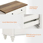 White Wooden Farmhouse Barn Door Storage Bookshelf-3