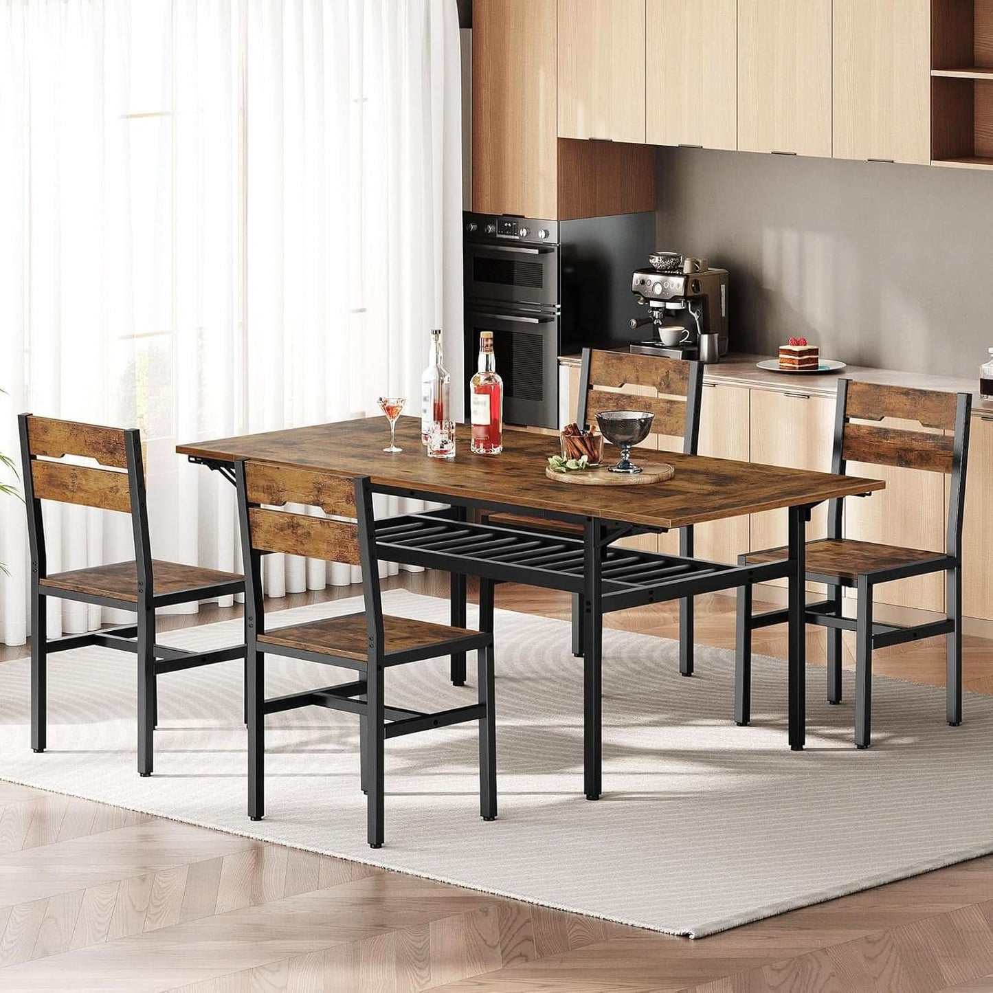 Rustic Wooden Dining Chairs With Ergonomic Backrests