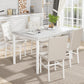Snow White Marble Patterned Dining Table Set FivePiece