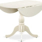 Round Pedestal Dining Table Contemporary Linen White