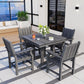 Spacious Five Piece Outdoor Dining Set with Umbrella Hole