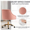Pink Velvet Office Chair 360 Swivel Modern Desk Chair