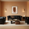 3 Piece Living Room Sectional Sofa Set Black Modern-0