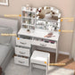 White Makeup Vanity Desk With Premium Illumination
