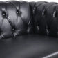 Black Faux Leather Chesterfield Sofa Set 3 Seater Loveseat