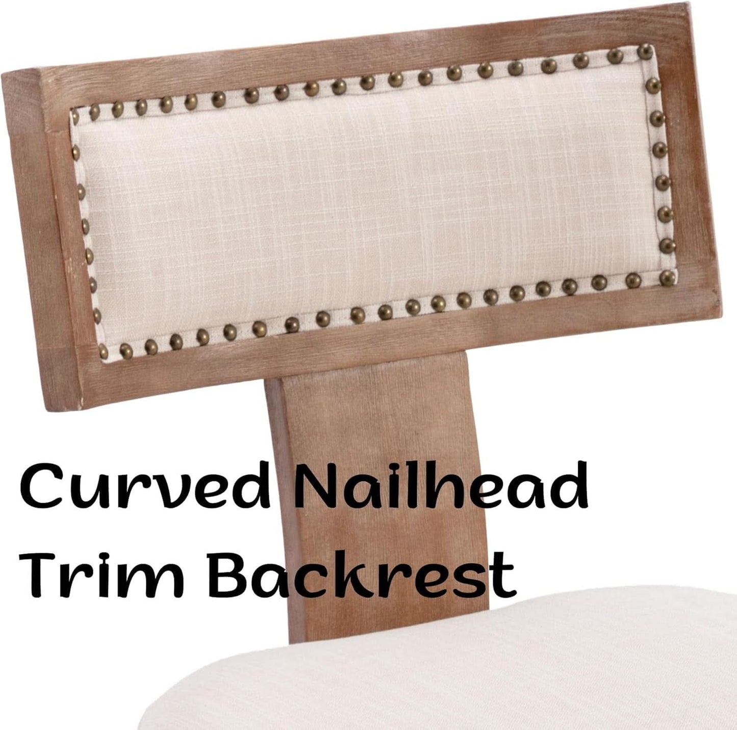 Mid Century Modern Armless Dining Chairs Beige Tone-3