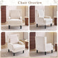 Beige Wingback Accent Chair High Backrest Upholstered