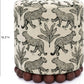 Dex Taupe Leopard Jacquard Ottoman Fully Assembled