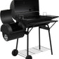 Barbecue Charcoal Grill Offset Smoker Industrial Wheels