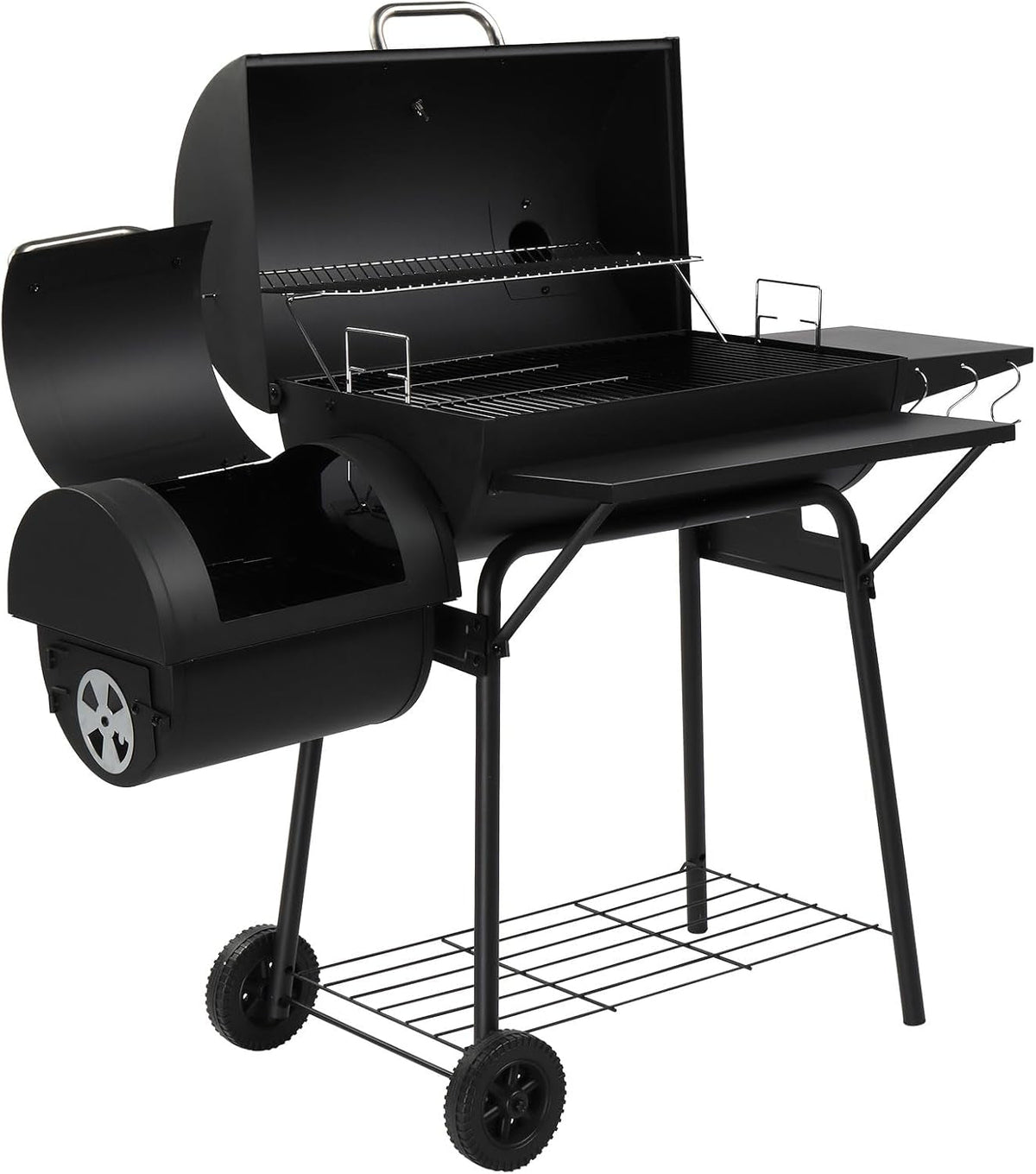 Barbecue Charcoal Grill Offset Smoker Industrial Wheels