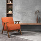 Orange Mid Century Modern Upholstered Accent Chair