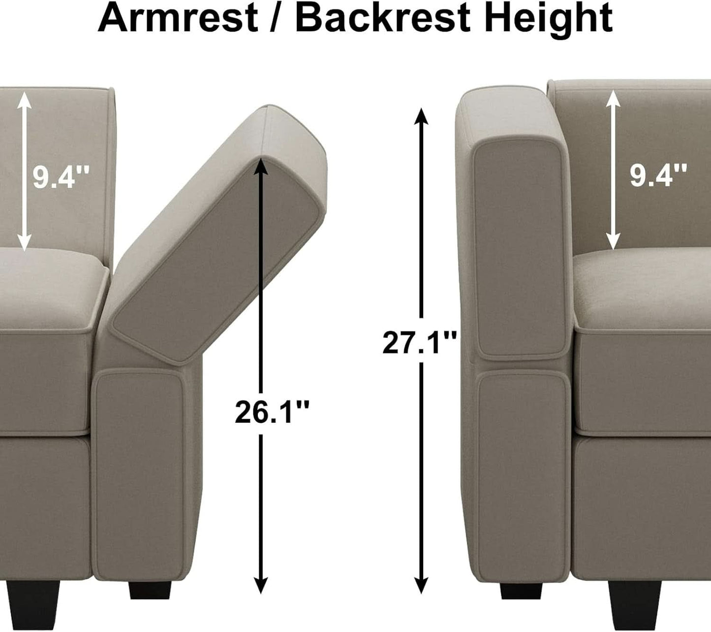 Modular U Shaped Sectional Sofa Grey Velvet With Storage
