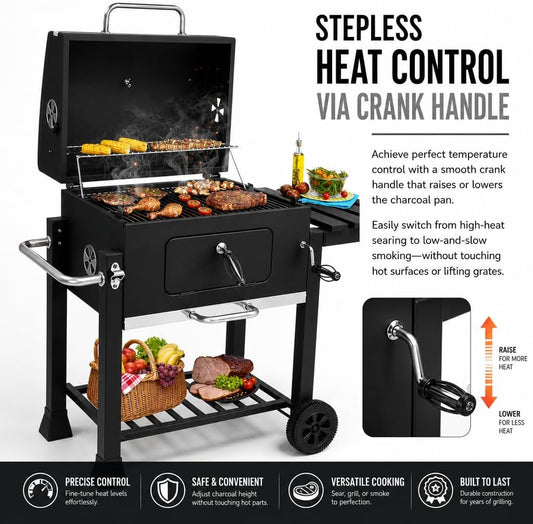 Large Commercial Grade Charcoal Grill With Front Door