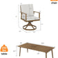 Nine Piece Outdoor Patio Dining Set with Swivel Chairs
