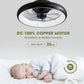 20 Inch Black Flush Mount Ceiling Fan With Dimmable Lights