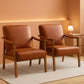 Lux PU Leather Contemporary Accent Chair LightBrown