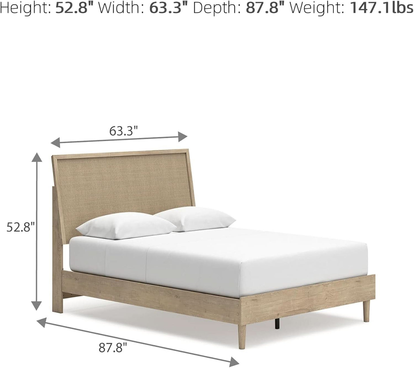 Queen Panel Platform Bed Engineered Hard wood Frame