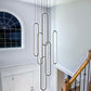 Six Ring LED Dimmable Black Chandelier Ceiling Light