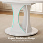 Round Dining Table 47 Inch White Finish Living Room Area