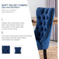 Blue Velvet Upholstered Dining Chairs Set Of 6 Studded