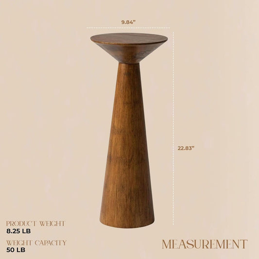 Pair Round Walnut End Tables Commercial Grade Solid Pine