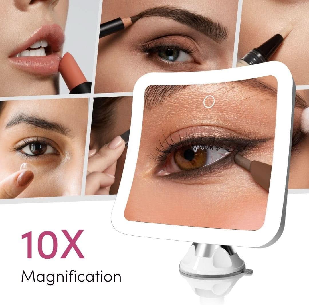 Rechargeable 10X Magnifying Mirror With LED Lights