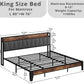 King Size Bed Frame With Storage Headboard And USB Charging Ports