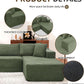 Green 106Inch Modular Sectional Sofa Luxurious Living