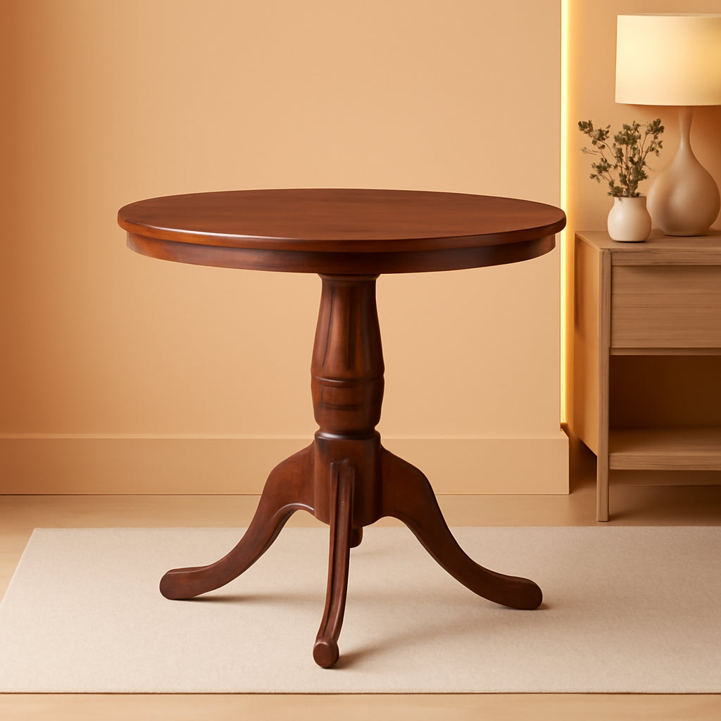 Dark Walnut Round Dining Table 32 Inch Diameter Pro Finish