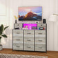 Charcoal Long Dresser With Integrated Power Outlets