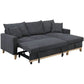 Gray Reversible Sleeper Sectional With Storage Chaise