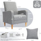 Grey Accent Chairs With Wood Legs For Living Room Space