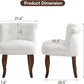 Elegant White Velvet Upholstered Tufted Vanity Chair