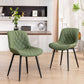 Dining Chairs Set of 2 Olive Cushioned Upholstered