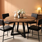Round Dining Table 47 Inch Pedestal Walnut Stain Finish