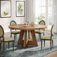 Round 47 Inch Farmhouse Dining Table For Four Kitchen Living Room Wood