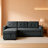 Gray Microfiber L Shape Sleeper Sofa With USB Ports Storage