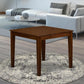 36x36 Square Edge Solid Antique Walnut Dining Table