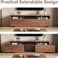 Walnut Extendable Entertainment Center 63 To 94 Inches Wide