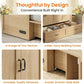Queen Murphy Bed With Mattress Natural Wood Storage